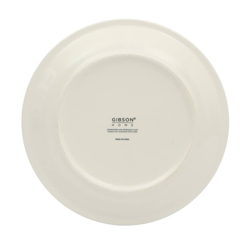 Gibson Home Kenwood Shores 16 Piece Stoneware Dinnerware Set, Hand-Painted Plates and Bowls, Service for 4