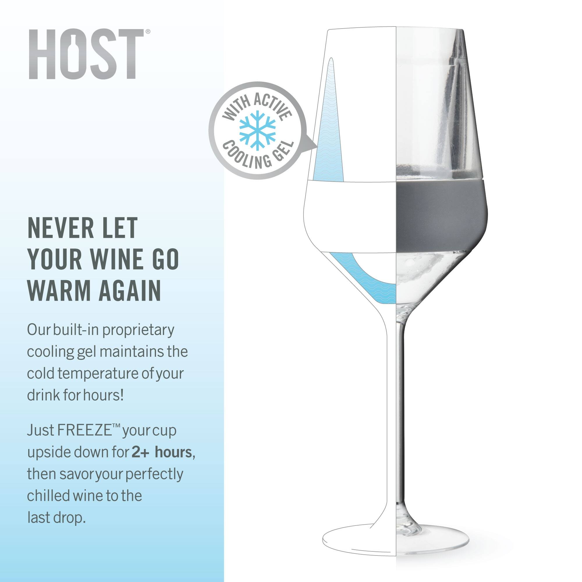 HOST Wine Freeze DoubleWalled Stemmed Wine Glasses Freezer Cooling