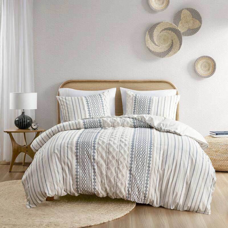 INK+IVY Imani Cotton Printed Comforter Set with Chenille