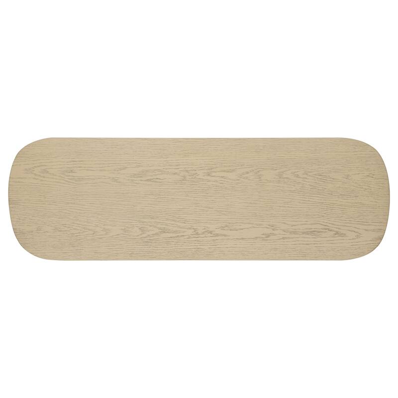 Kailani Coastal Sofa Console Table with Shelf Beige Oak
