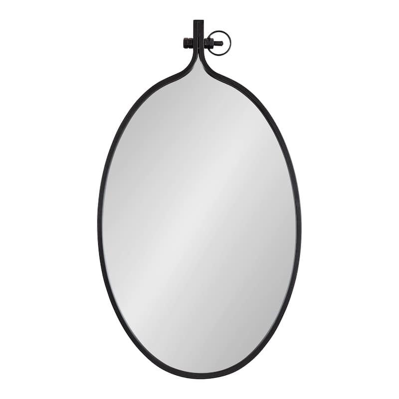 Kate and Laurel Yitro Round Wall Mirror - 20x34 - Black