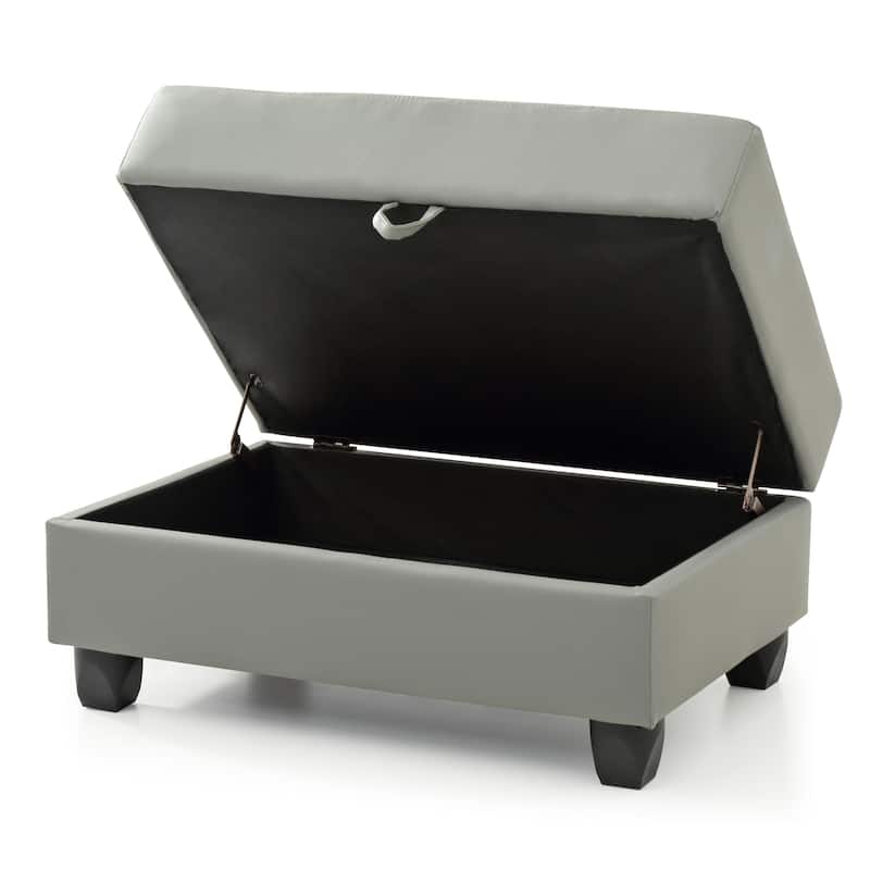 Nyla Faux Leather Ottoman