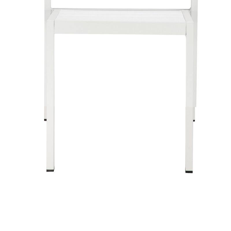 Cora 21 Inch 4 Piece Armchairs and 2 Side Chairs Set, White Aluminum Frame