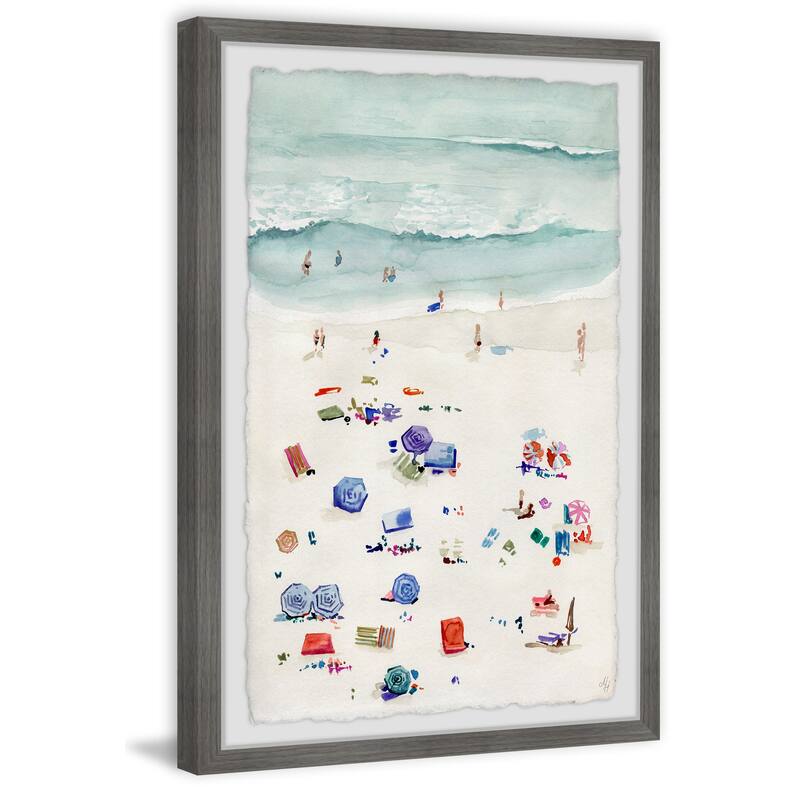 Beach Time Framed Print - 20x30 Inch Coastal Wall Art - Quality Giclee Print Ready to Hang