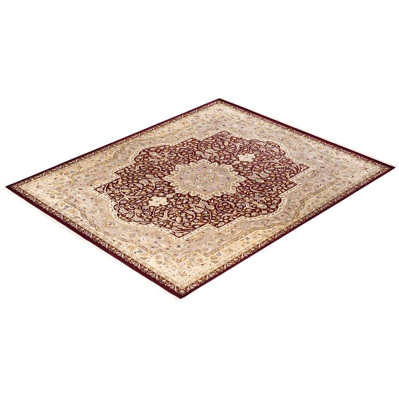 Overton Hand Knotted Wool Vintage Inspired Traditional Mogul Red Area Rug - 9 x 12