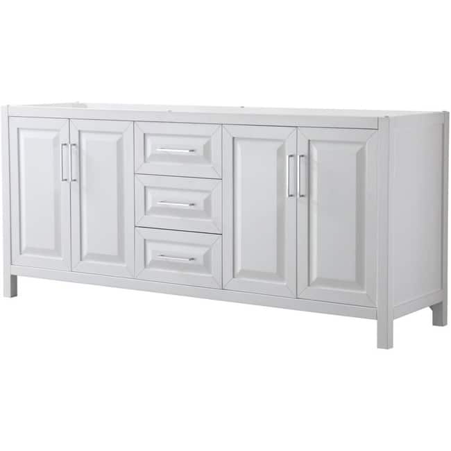 Wyndham Collection Daria 79" Double Free Standing Vanity Cabinet Only