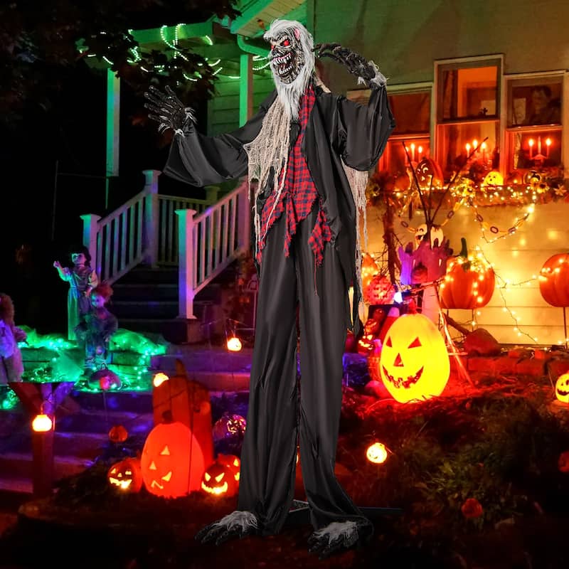 Gymax 8.2 Ft Halloween Animatronics Sound-activated Werewolf w/
