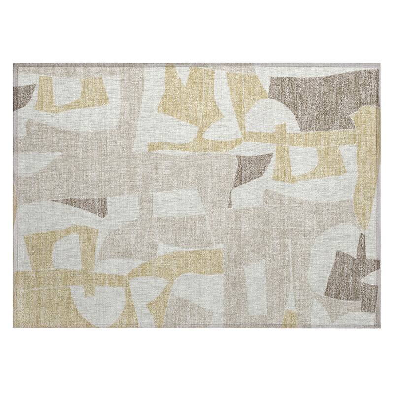 Machine Washable Indoor/ Outdoor Modern Crestone Chantille Rug