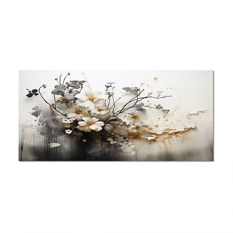 Designart "Bohemian Earthly Floral Collage I" Abstract Wall Art Living Room