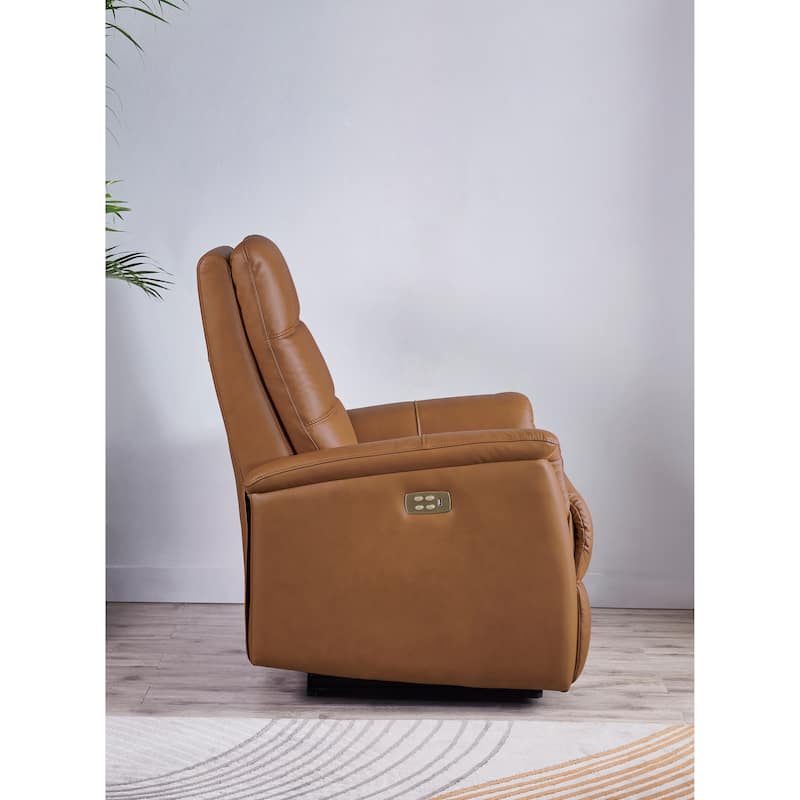 Hydeline Logan Power Headrest Top Grain Leather Recliner Chair