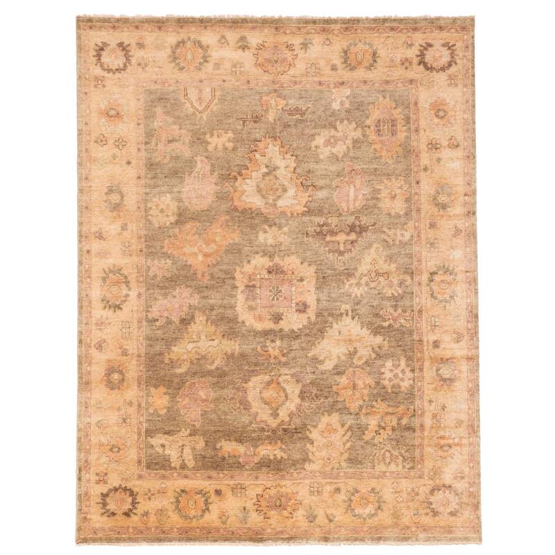 ECARPETGALLERY Hand-knotted Modern Oushak Brown, Taupe Wool Rug - 8'0 x 10'3