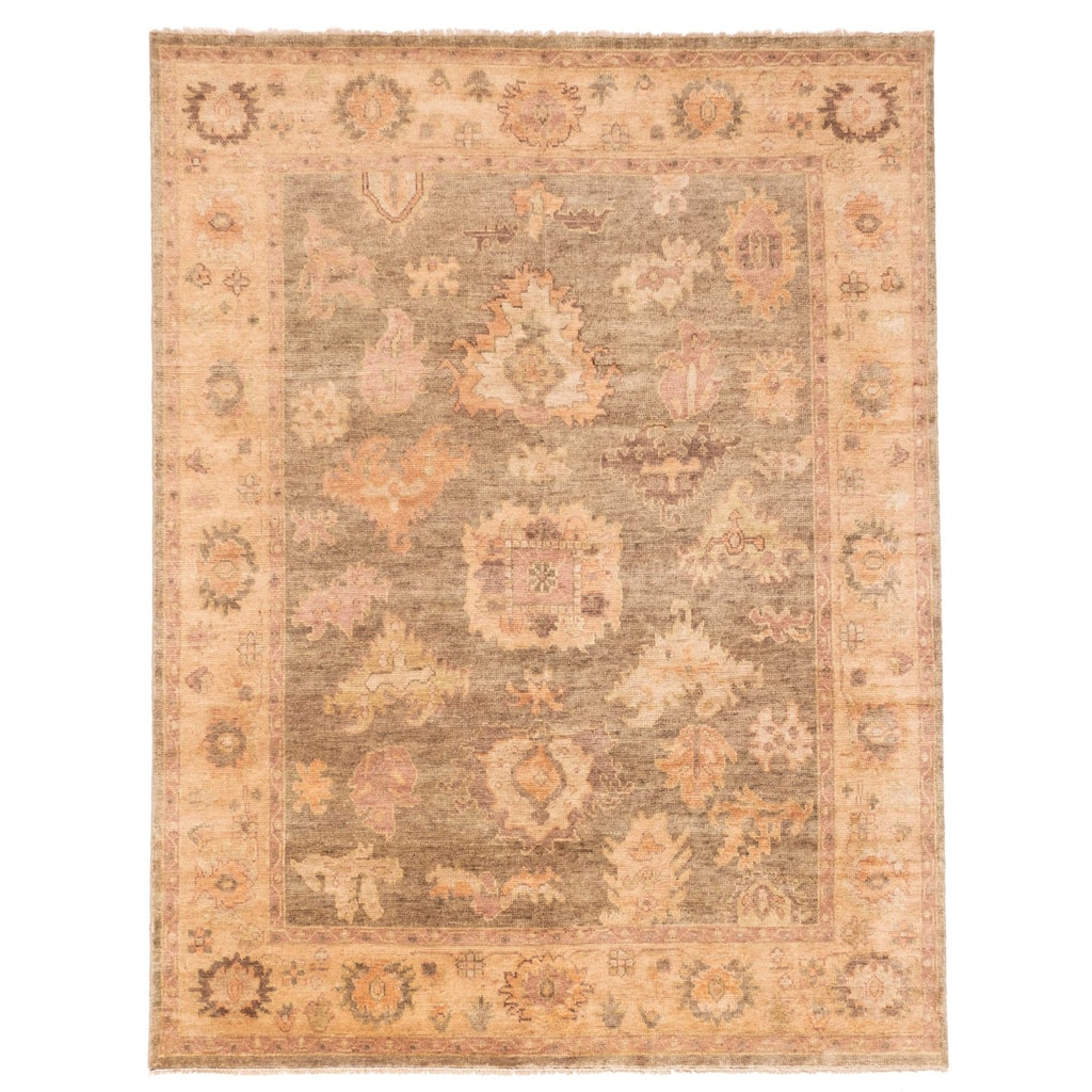 ECARPETGALLERY Hand-knotted Modern Oushak Brown, Taupe Wool Rug - 8'0 x 10'3