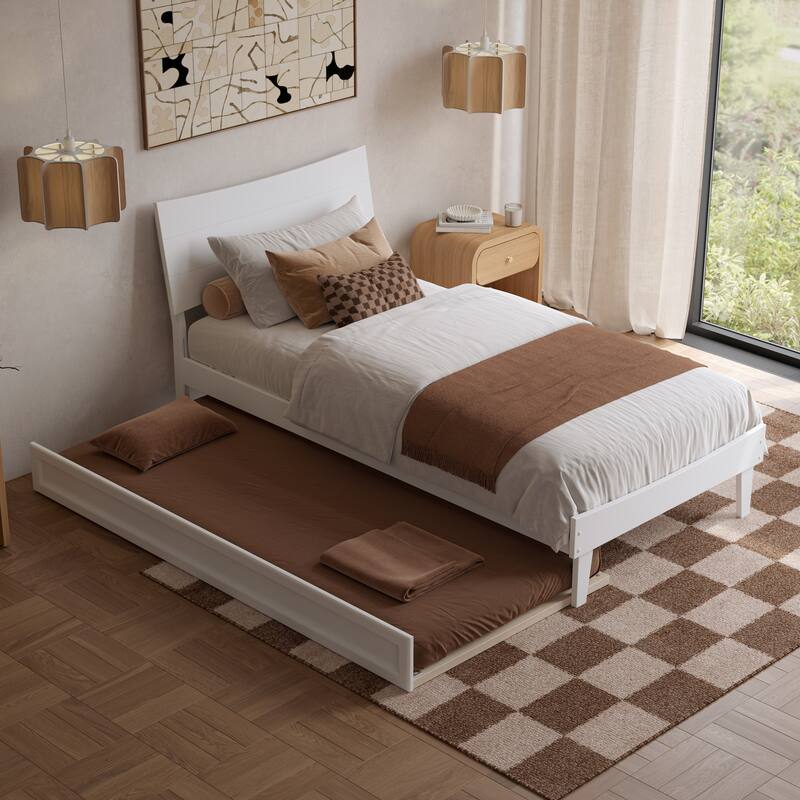 Phoenix Wood Platform Bed with Trundle