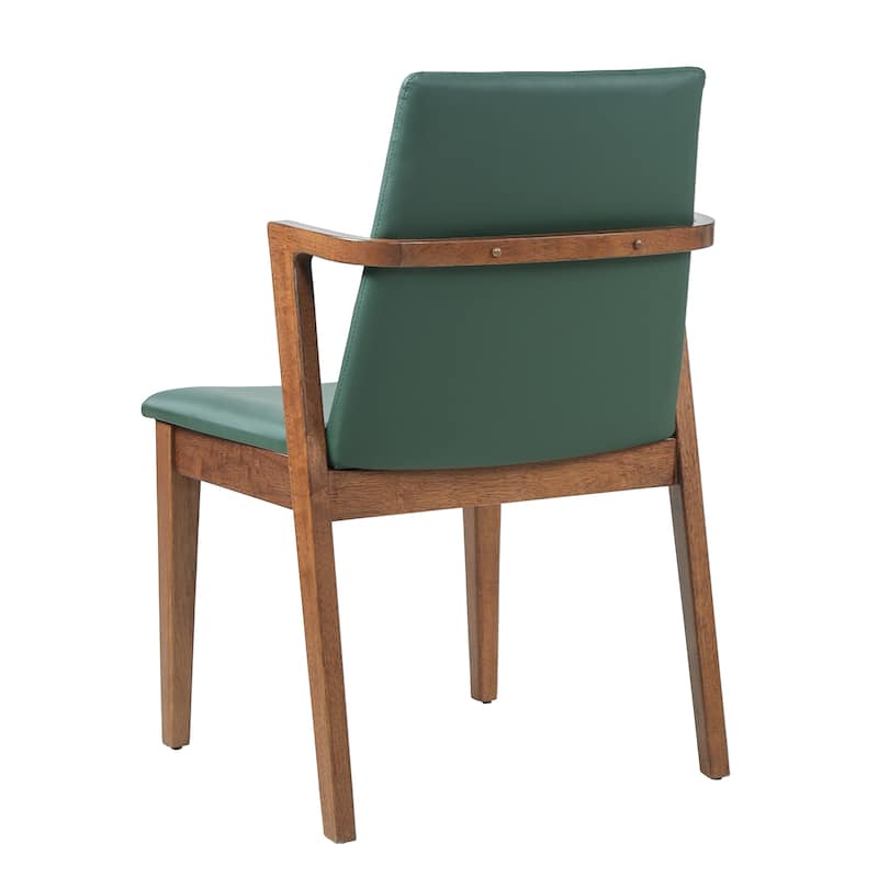 Christopher Knight Home - Mid-Century Modern Upholstered Wood Dining Arm Chairs with Ergonomic Armrests & Backrest, Set of 2