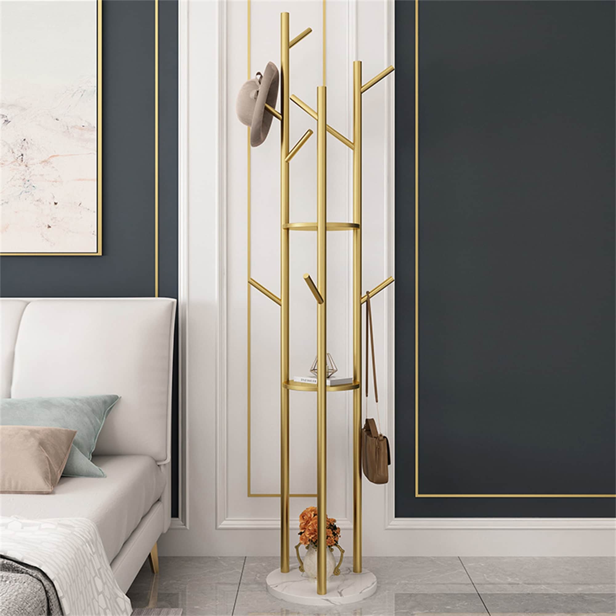 Gold Freestanding Clothes Rack
