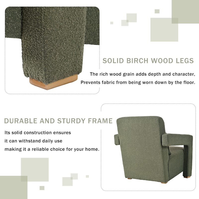 Green 30.3" Accent Chair with Lumbar Support