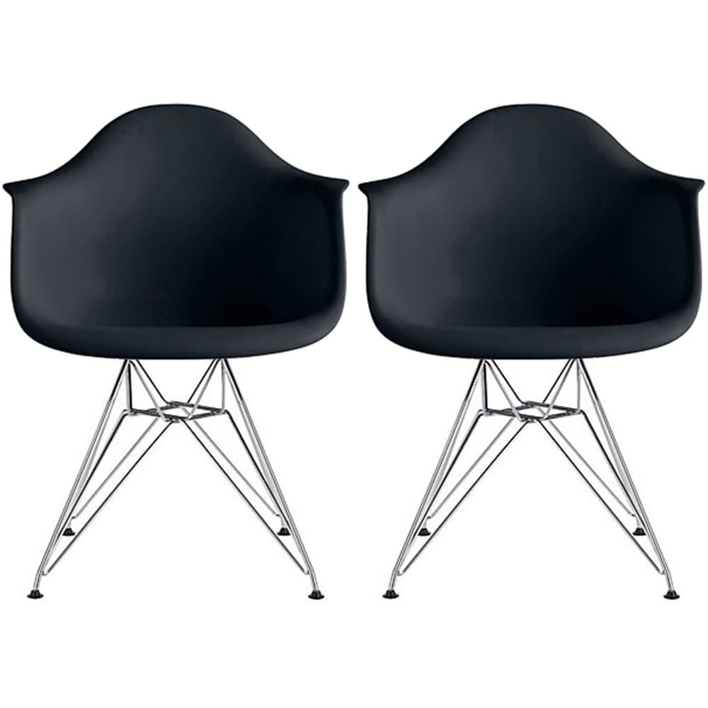 2xhome Designer Molded Plastic Arm Chairs With Back Wire Eiffel Matte Office Retro Pyramid Dining Room Bedroom Work
