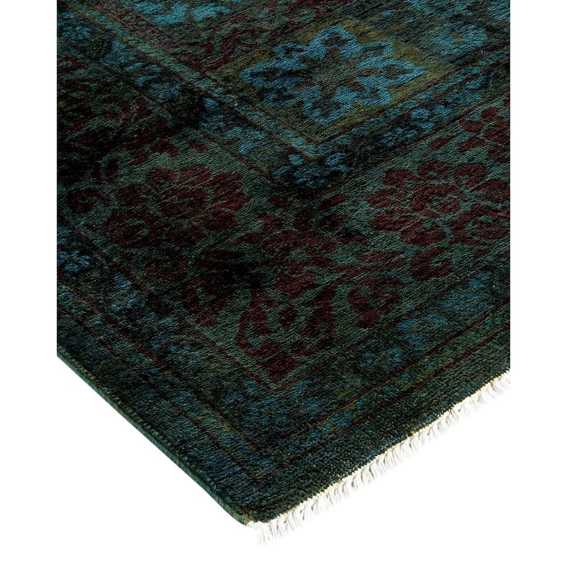 Overton Hand Knotted Wool Vintage Inspired Modern Contemporary Overdyed Multi Area Rug - 5' 3" x 9' 10"