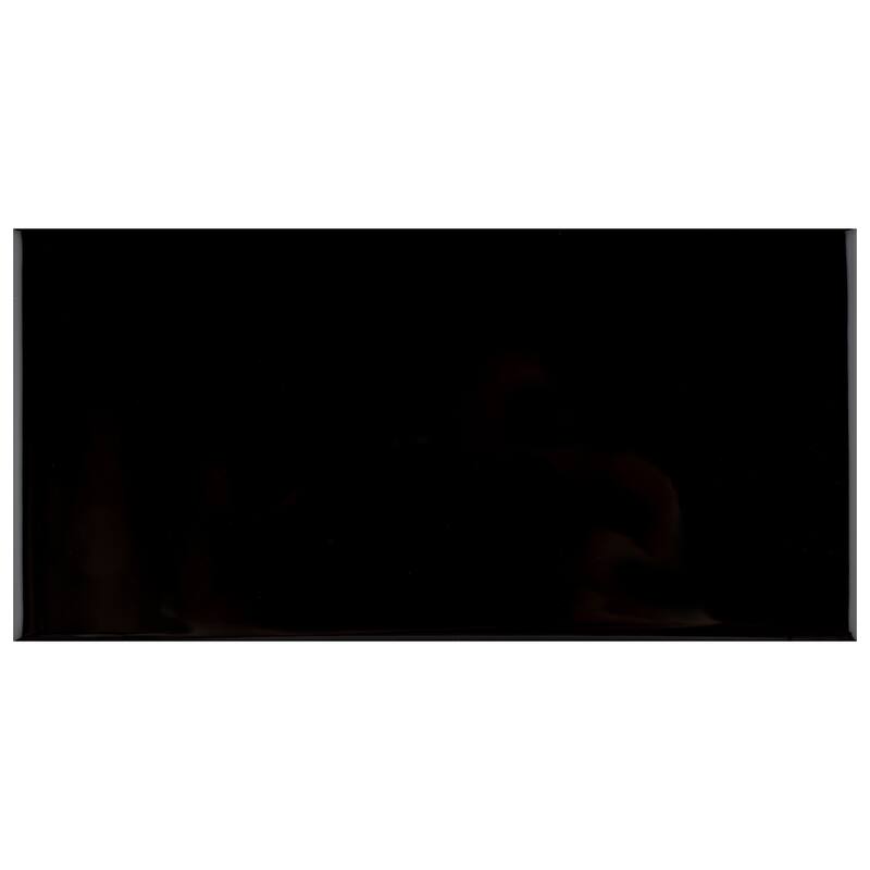 Merola Tile Park Slope Subway Black 3"x 6" Ceramic Wall Tile