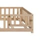 preview thumbnail 4 of 21, Wooden Full Size Floor Platform Bed with Fence and Door for Kids