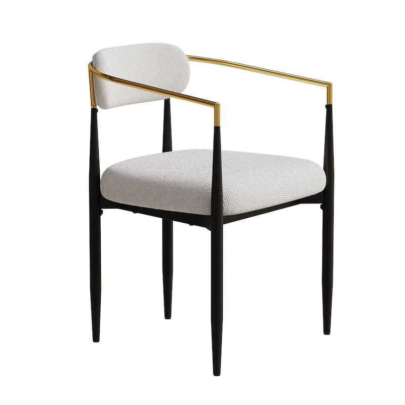 Velvet Dining Chairs set of 2, Modern Dining Chairs Arm Chair with Metal Armrest and Legs Accent Chairs for Kitchen
