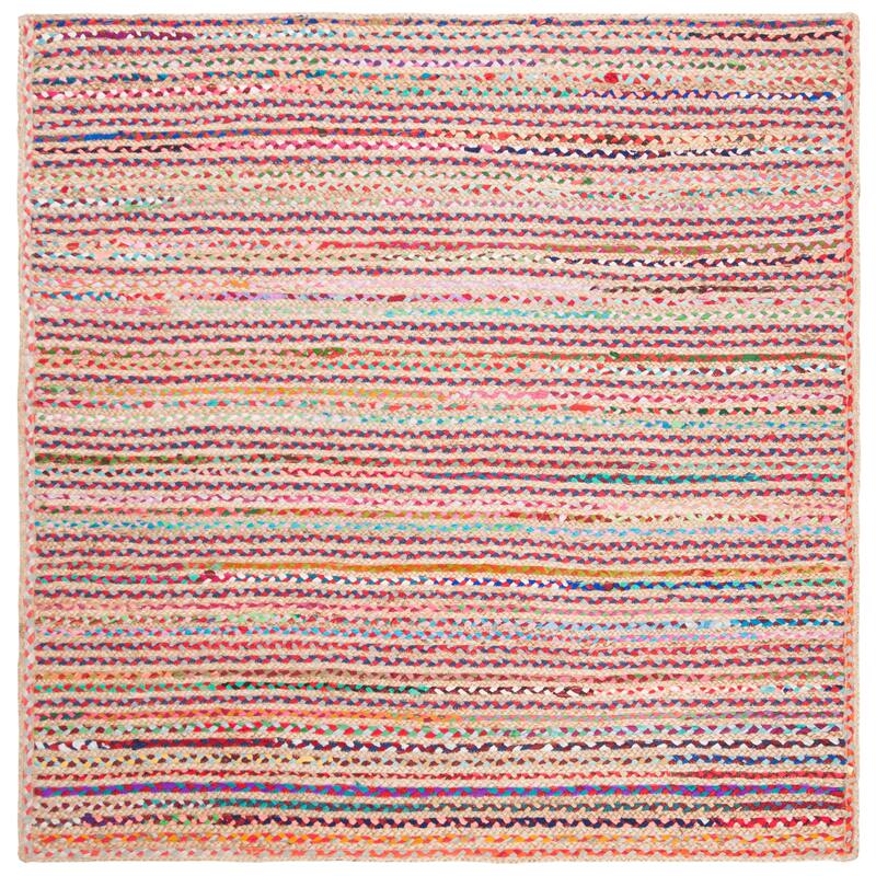 SAFAVIEH Handmade Cape Cod Eponine Coastal Jute Rug - 3' Square - Natural/Multi