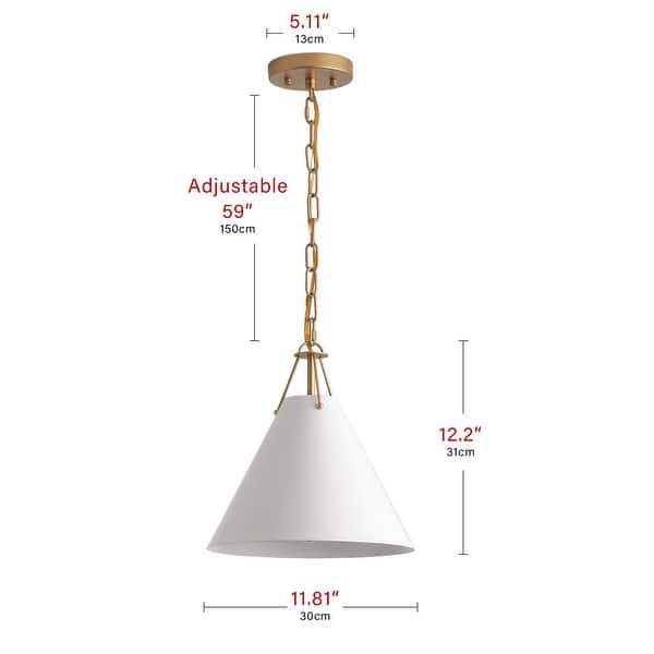 Picture Idea: Modern Gold 1 Light Metal Pendant Light Fixture With White