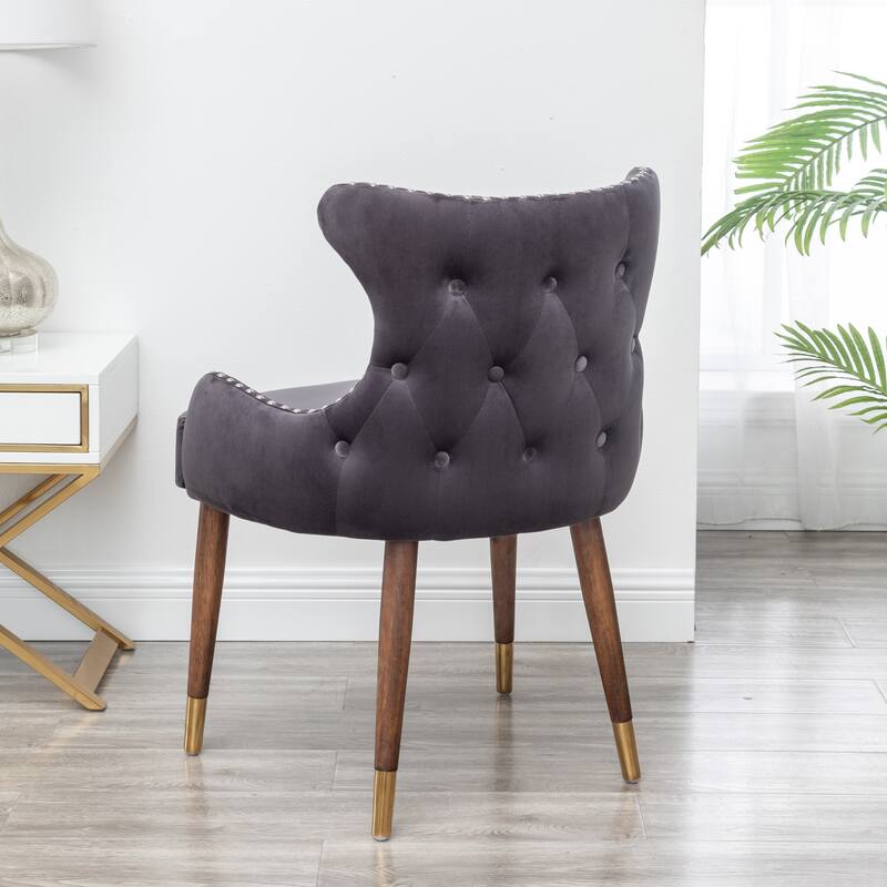 Gray 23" Polyester Accent Chair