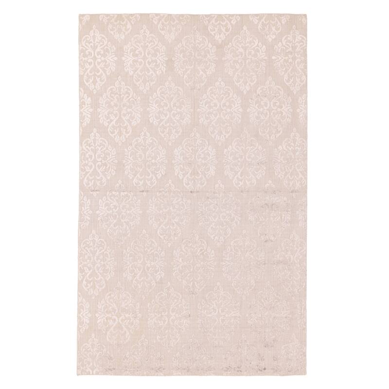 ECARPETGALLERY Hand Loomed Elysian Grey Viscose, Wool Rug - 5'0 x 7'11