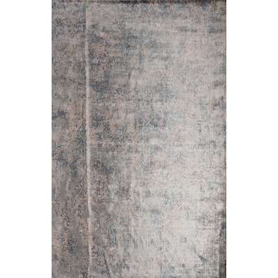 Multi-Color Abstract Area Rug Hand-Knotted Bedroom Wool Carpet - 6'8" X 9'11"