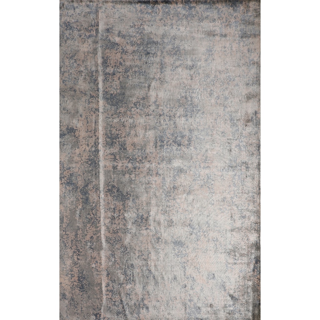 Multi-Color Abstract Area Rug Hand-Knotted Bedroom Wool Carpet - 6'8" X 9'11"