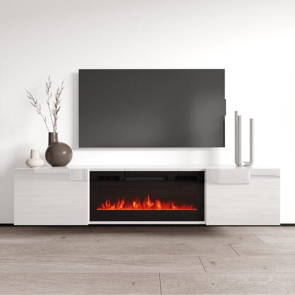 Cali EF Wall Mounted Electric Fireplace Modern 72" TV Stand
