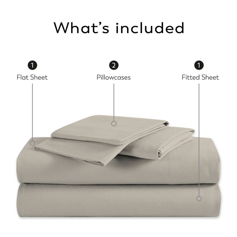 100% Cotton Lightweight & Breathable Percale Weave Sheet Set