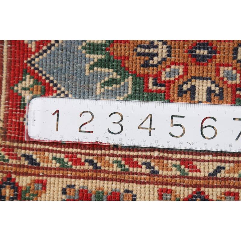 Geometric Kazak Accent Rug Handmade Traditional Wool Carpet - 2'0" x 3'0"