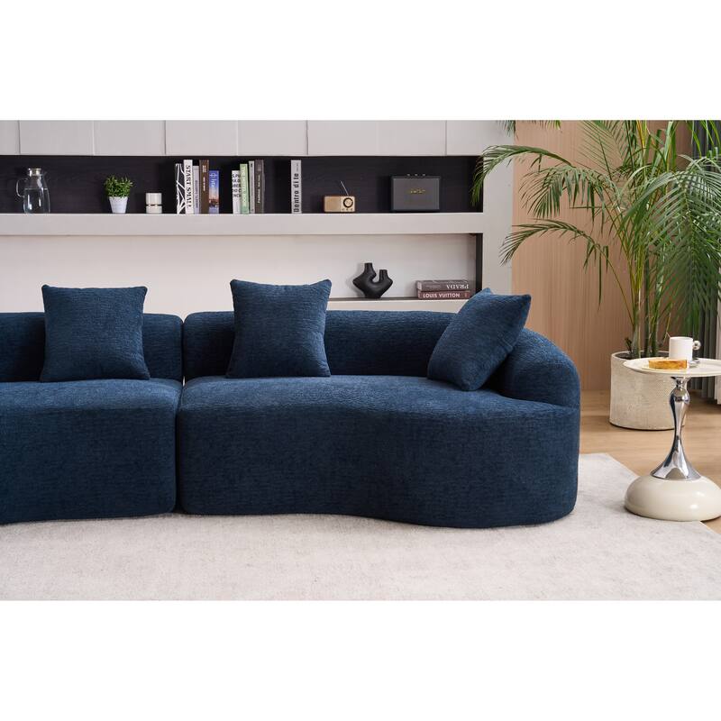 Home Furniture Sleeper 4 Seater Sectional Sofa with 4 Pillows