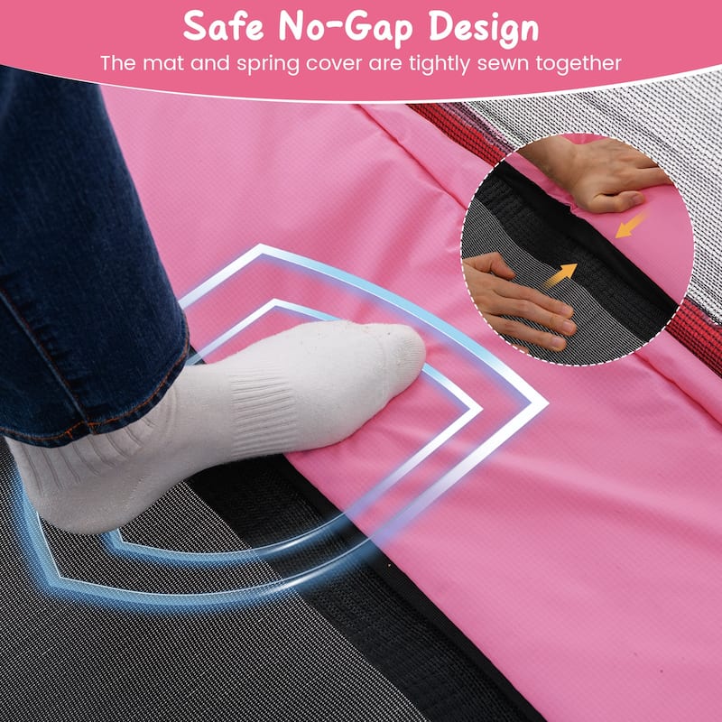 6 FT Kids Trampoline with Swing and Horizontal Bar and Padded Spring Cover for Indoor or Outdoor