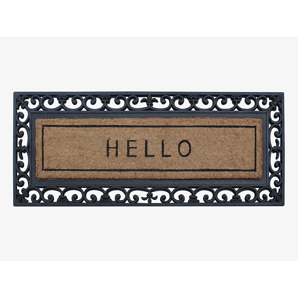 A1 Home Collections Natural Coir and Rubber Large Door Mat, Thick Durable Doormats for Indoor Outdoor Entrance