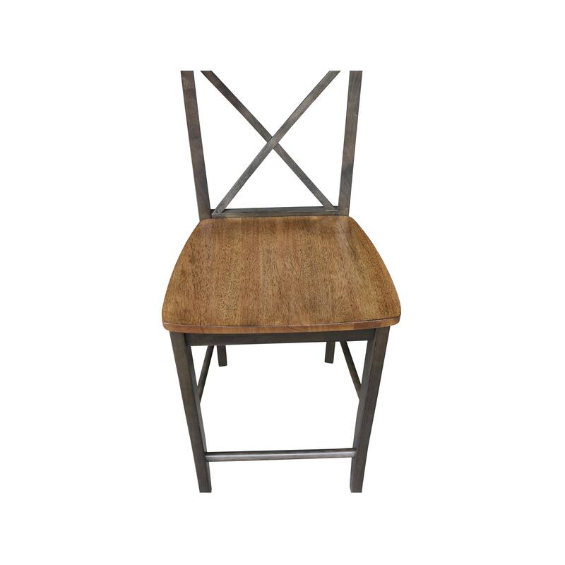 International Concepts Solid Wood X-Back Stool
