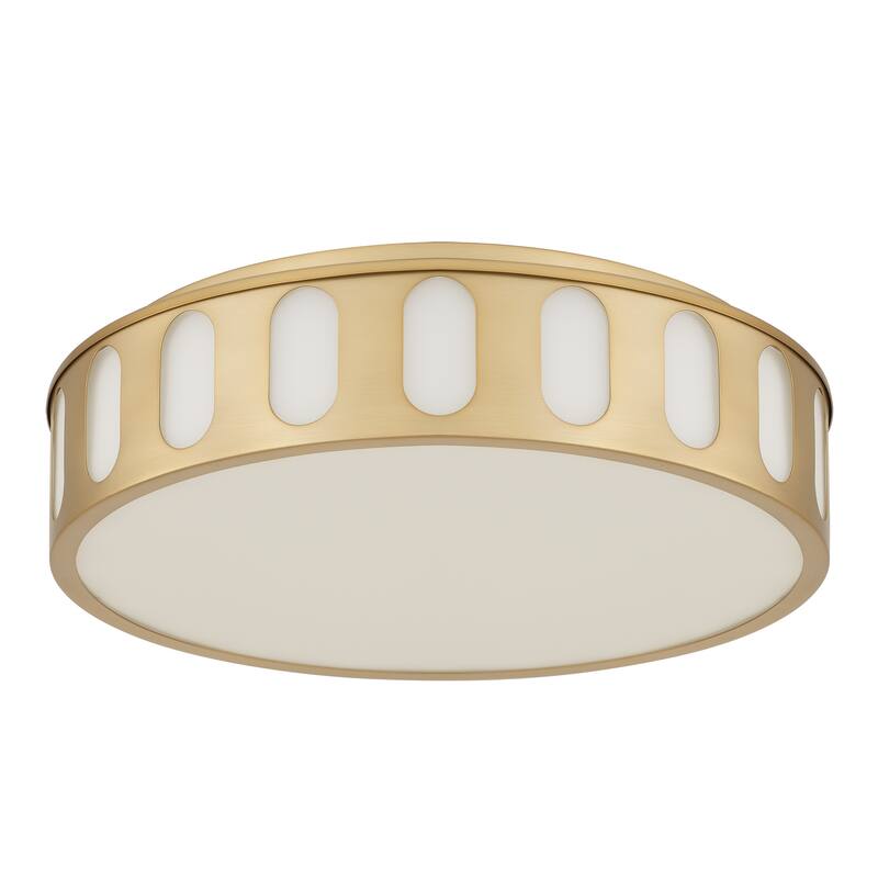 15.15-in Antique Brass LED Flush Mount