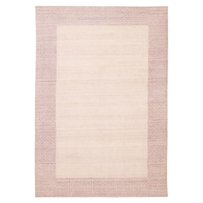 ECARPETGALLERY Hand Loomed Kashkuli Gabbeh Ivory Wool Rug - 5'4 x 7'8