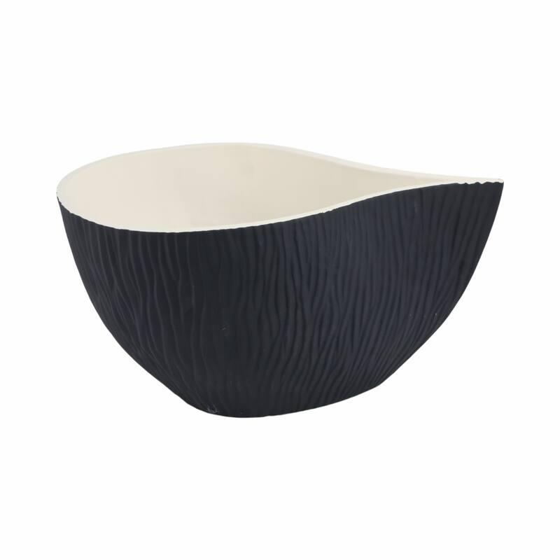 Teardrop Textured Decorative Bowl for Home Decor - Black and White