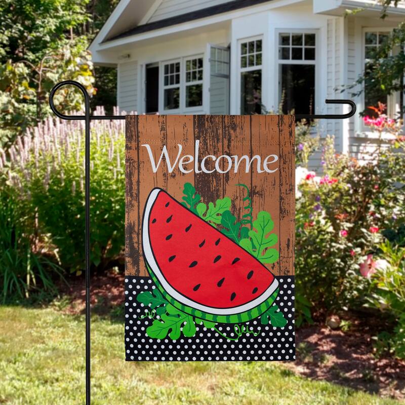 Welcome Watermelon Slice Spring Outdoor Garden Flag 12.5" x 18"