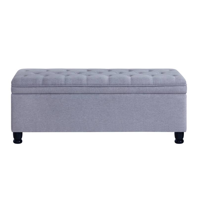 Upholstered Tufted Button Storage Bench