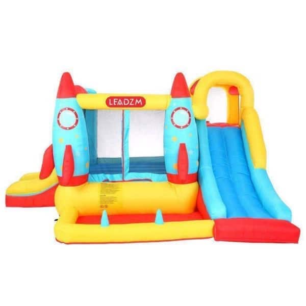 slide 2 of 10, 420D 840D Oxford cloth jump surface rocket with fan inflatable castle n001 - 131.10 x 108.27 x 72.83 5-7 Years