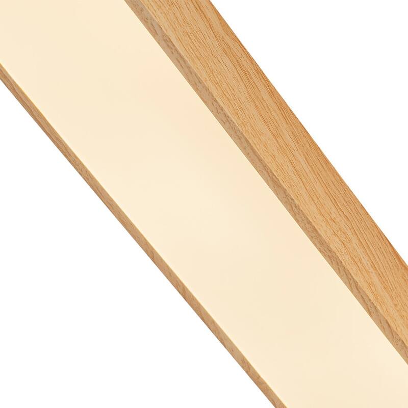 Dimmable LED Ceiling Light Faux Wood Grain Long Oval Flush Mount