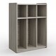 preview thumbnail 2 of 4, Tot Mate 3-Section Laminate Floor Locker - 28" x 15" x 37 1/2" Assembled - Shadow Elm Gray