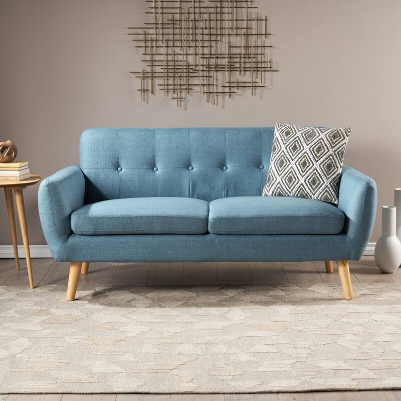 Mid-Century Modern Upholstered Tufted Loveseat
