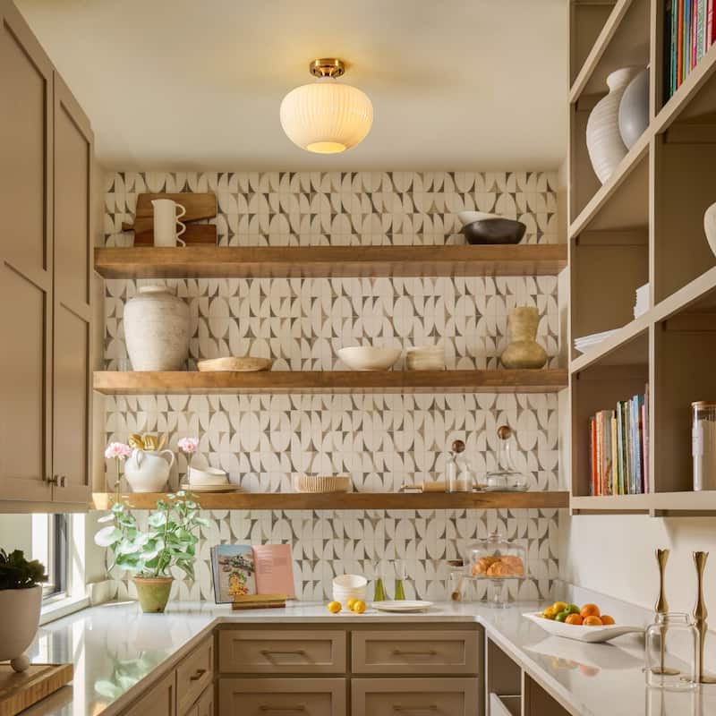 1-Light Modern Elegant Ribbed Glass Flush Mount with Brushed Brass/Matte Black Finish for Bedroom & Foyer