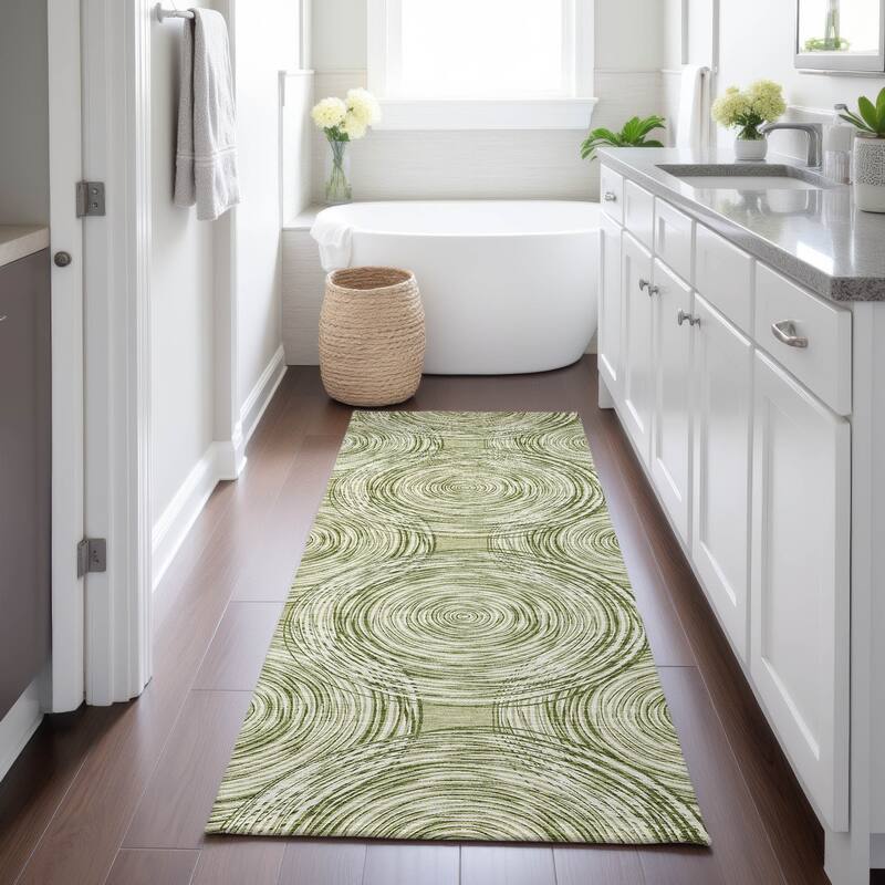 Machine Washable Indoor/ Outdoor Modern Pune Chantille Rug