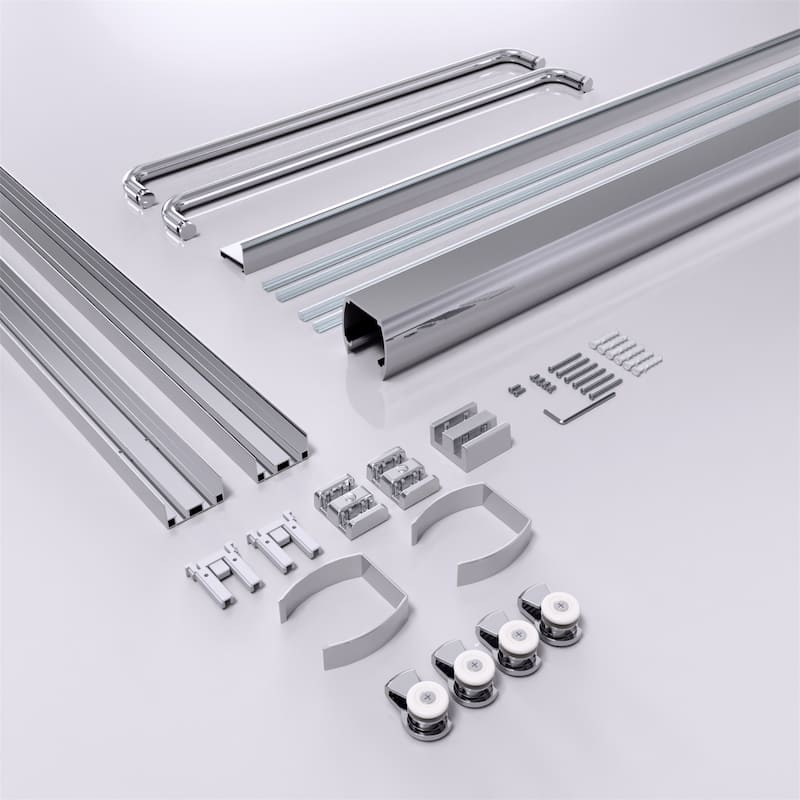 56"-60"W x72" H Semi-Frameless Double Sliding Shower Door
